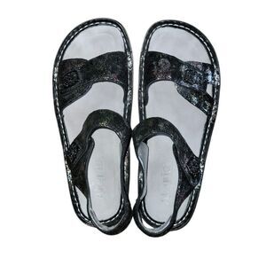 Alegria Black Shimmer Sandals 39/9 Usa